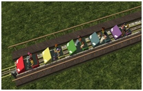 Recent Additions Home Page Thumbnail Image: The Ultimate CTR Creator - Different Colored Cars On The Same Train 